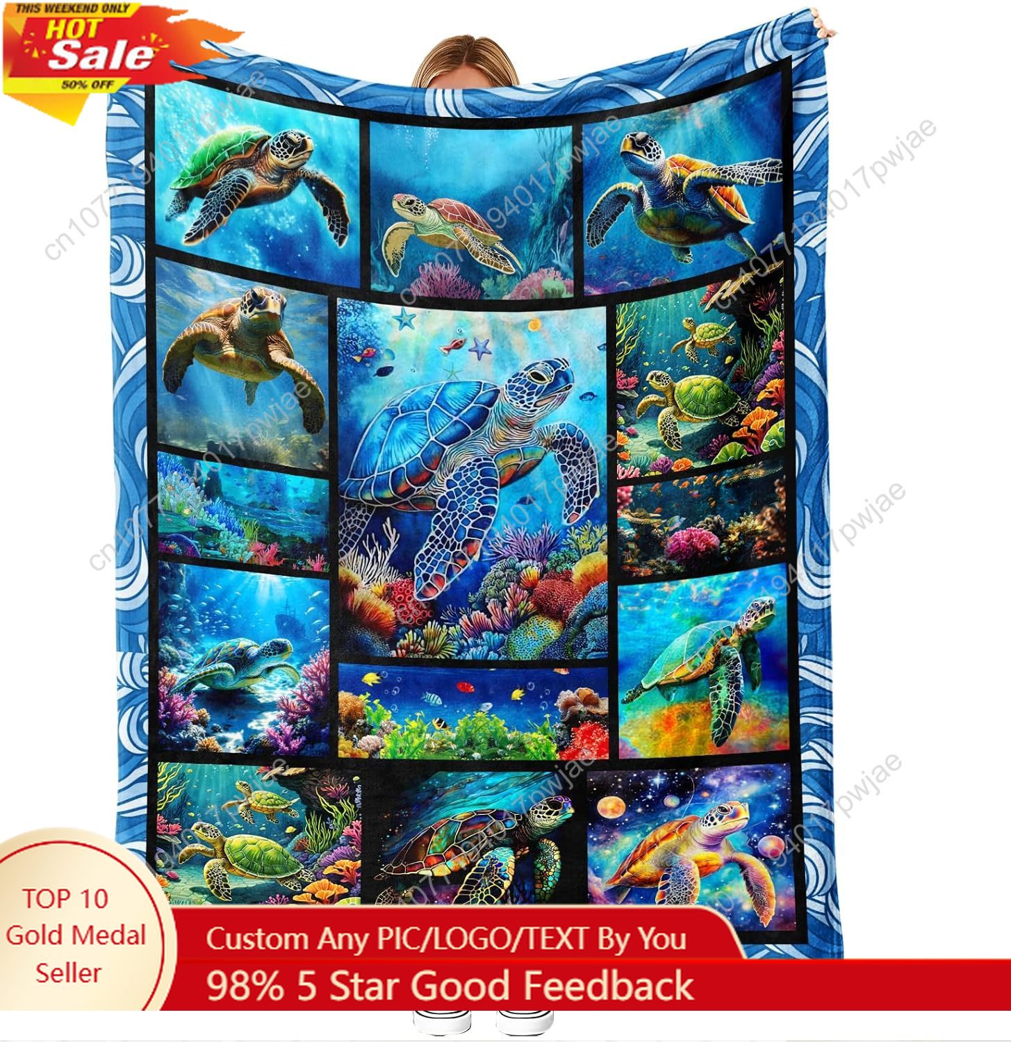 Sea Turtle Flannel Throw Blank - Home Textiles Blanket recension och pris