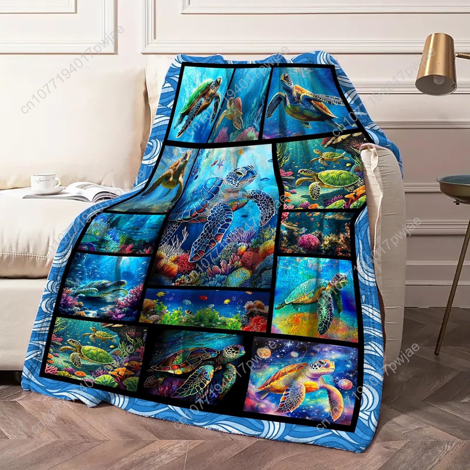 Sea Turtle Flannel Throw Blank - Home Textiles Blanket recension och pris