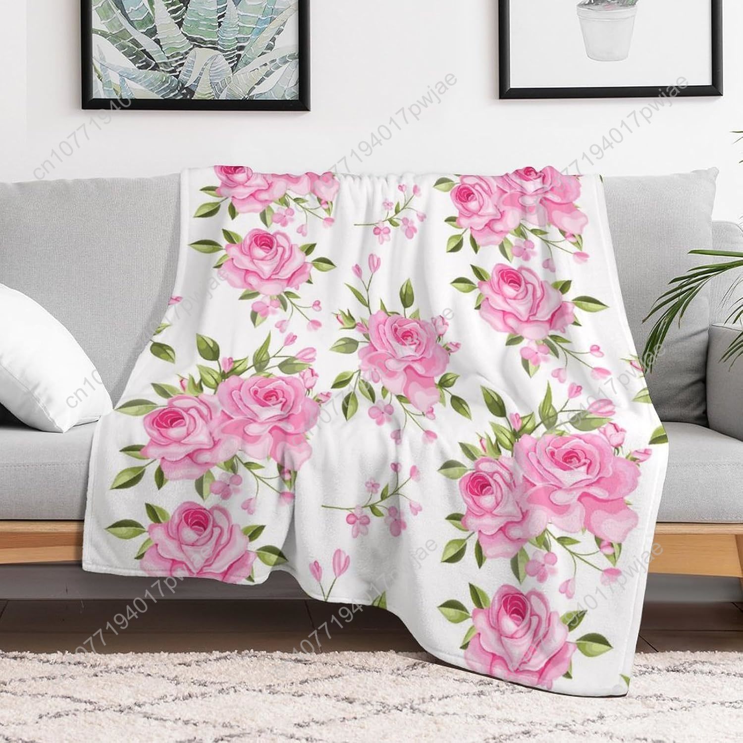 Pink Flower Throw Blanket Flor - Home Textiles Blanket recension och pris
