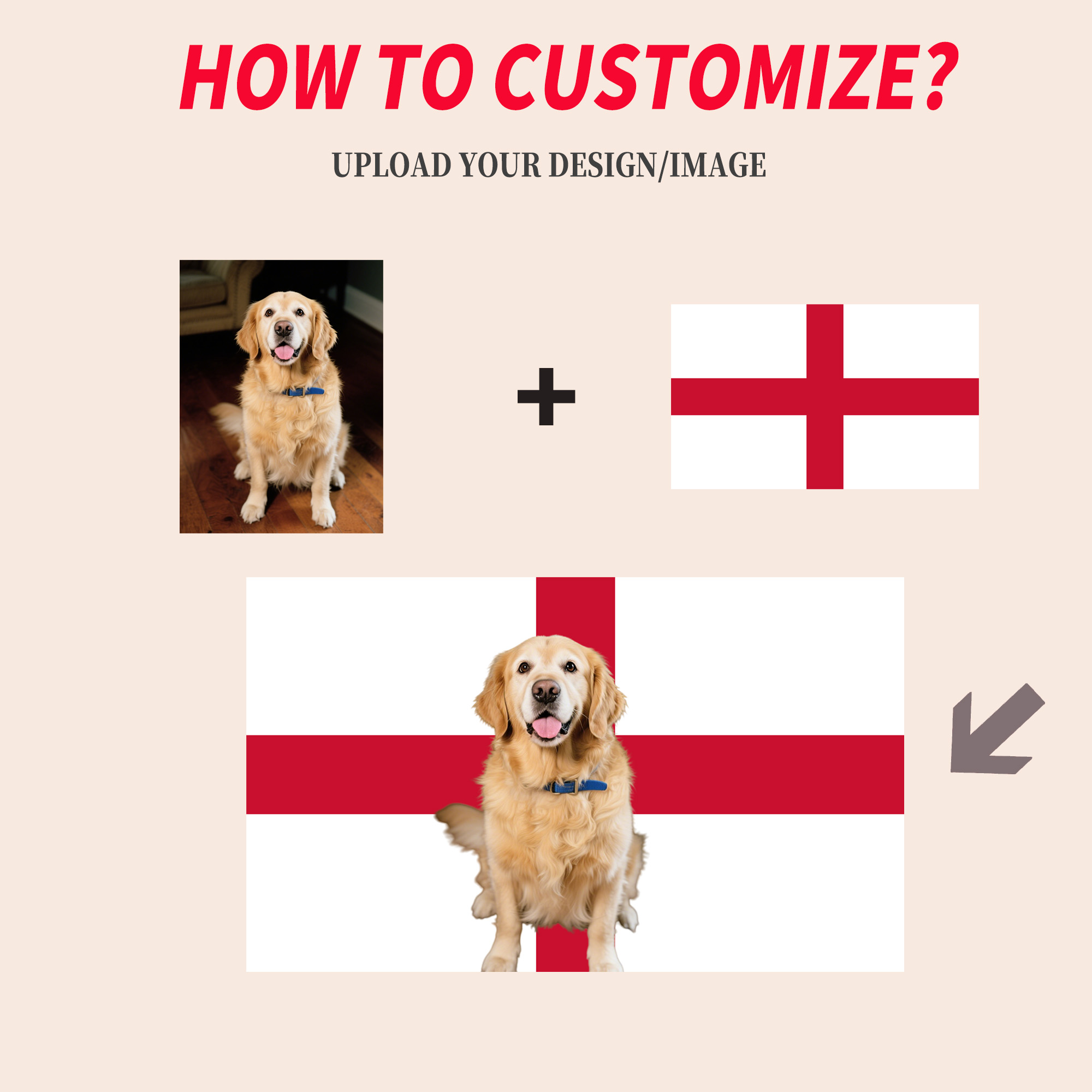 1pc 2D FLAT Personalize Englan - Home Of Textiles recension och pris