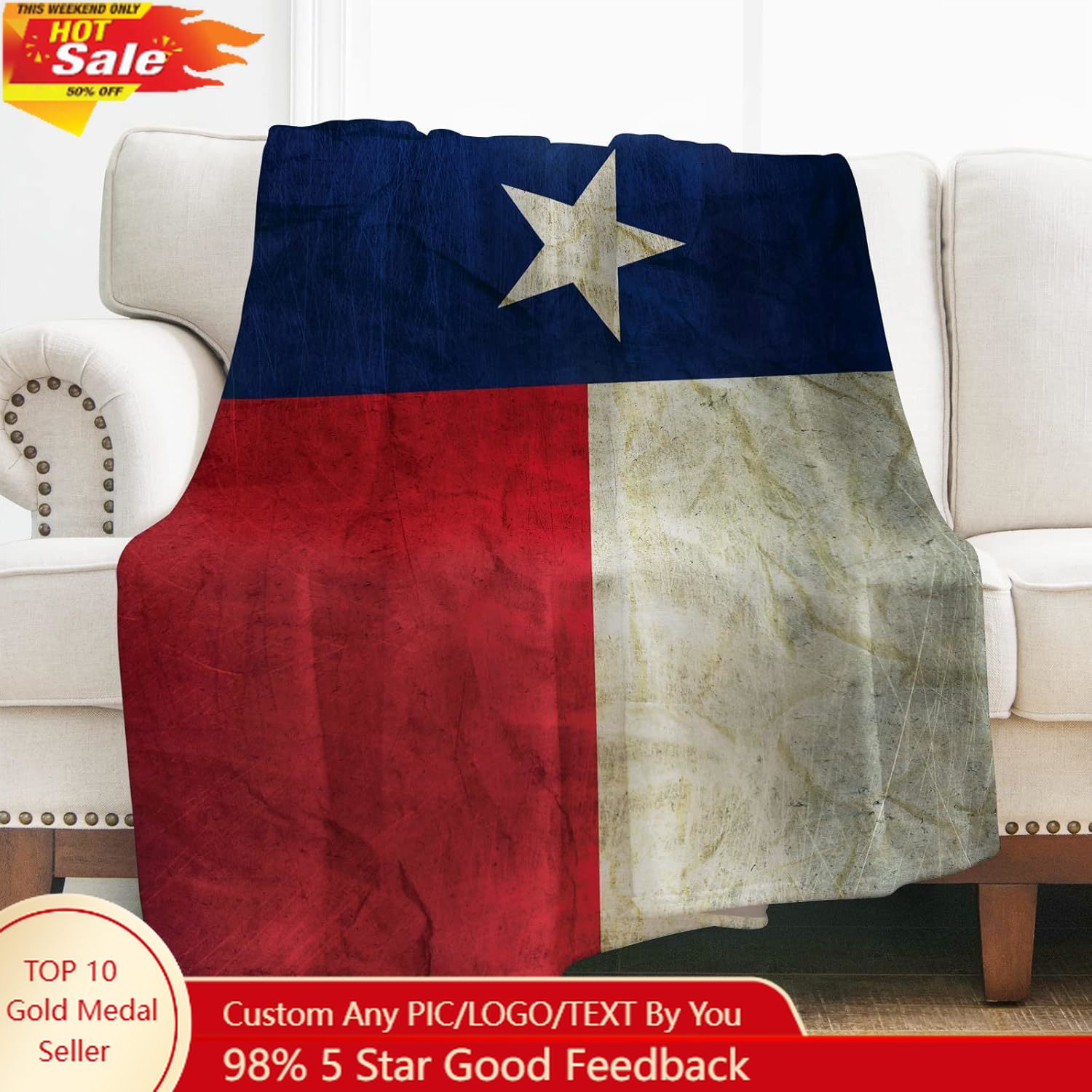 Levens Texas Flag Throw Blanke - Home Textiles Blanket recension och pris