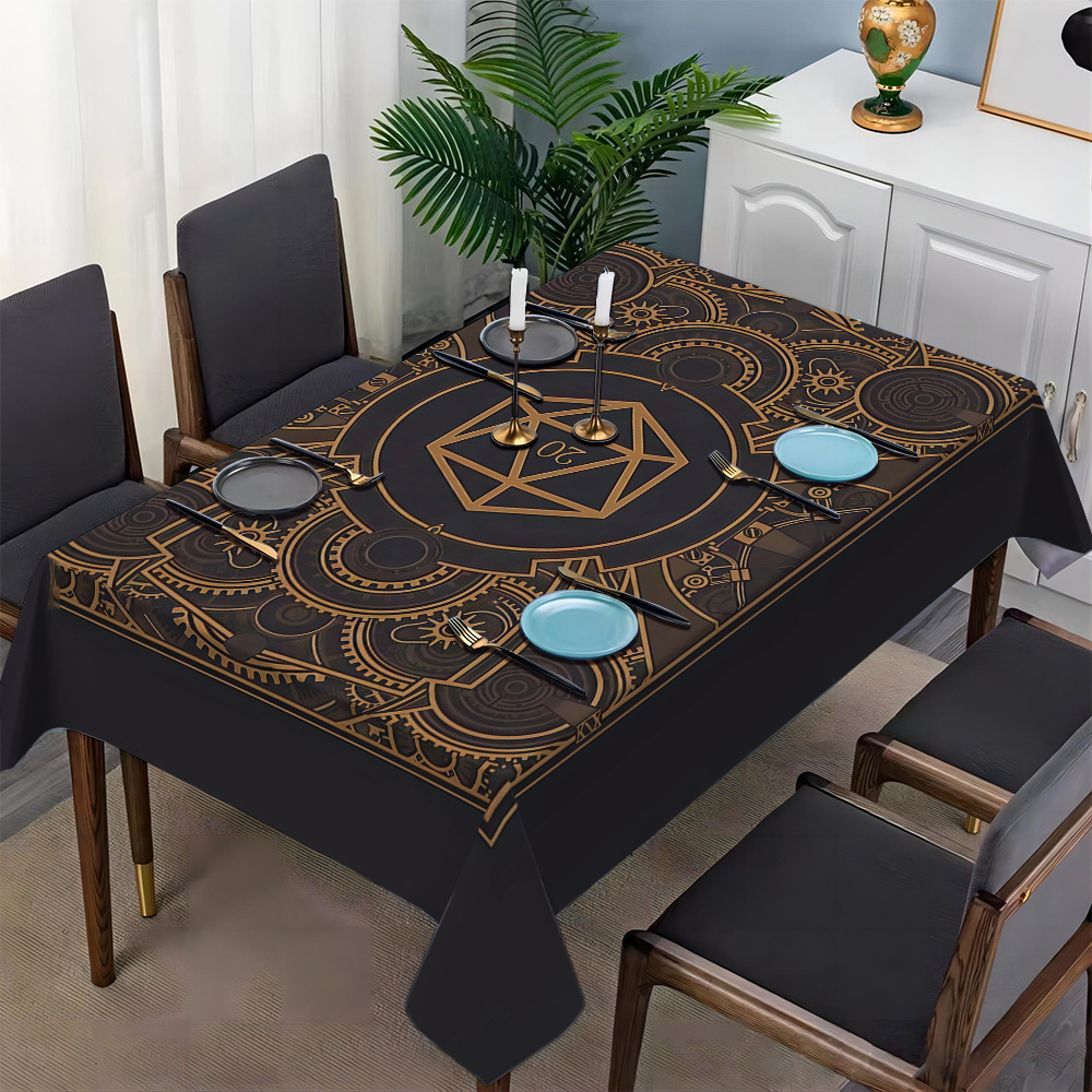 Steampunk Black Golden Gear Pa - Home Of Textiles recension och pris