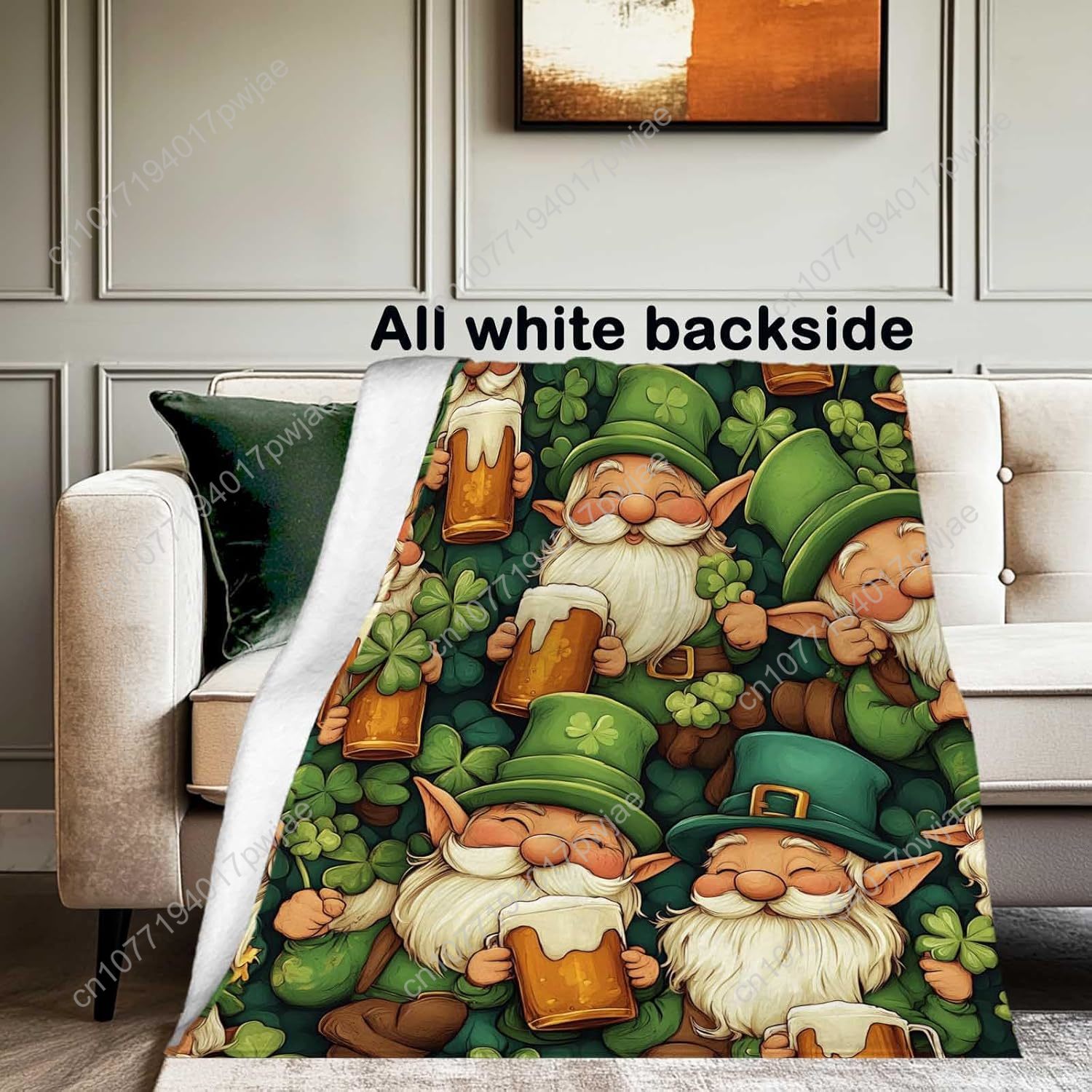 St. Patrick’s Day Gnome Throw  - Home Textiles Blanket recension och pris