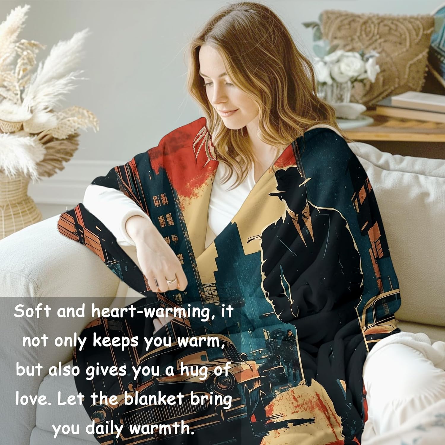 Noir Detective Blanket Gifts f - Home Textiles Blanket recension och pris