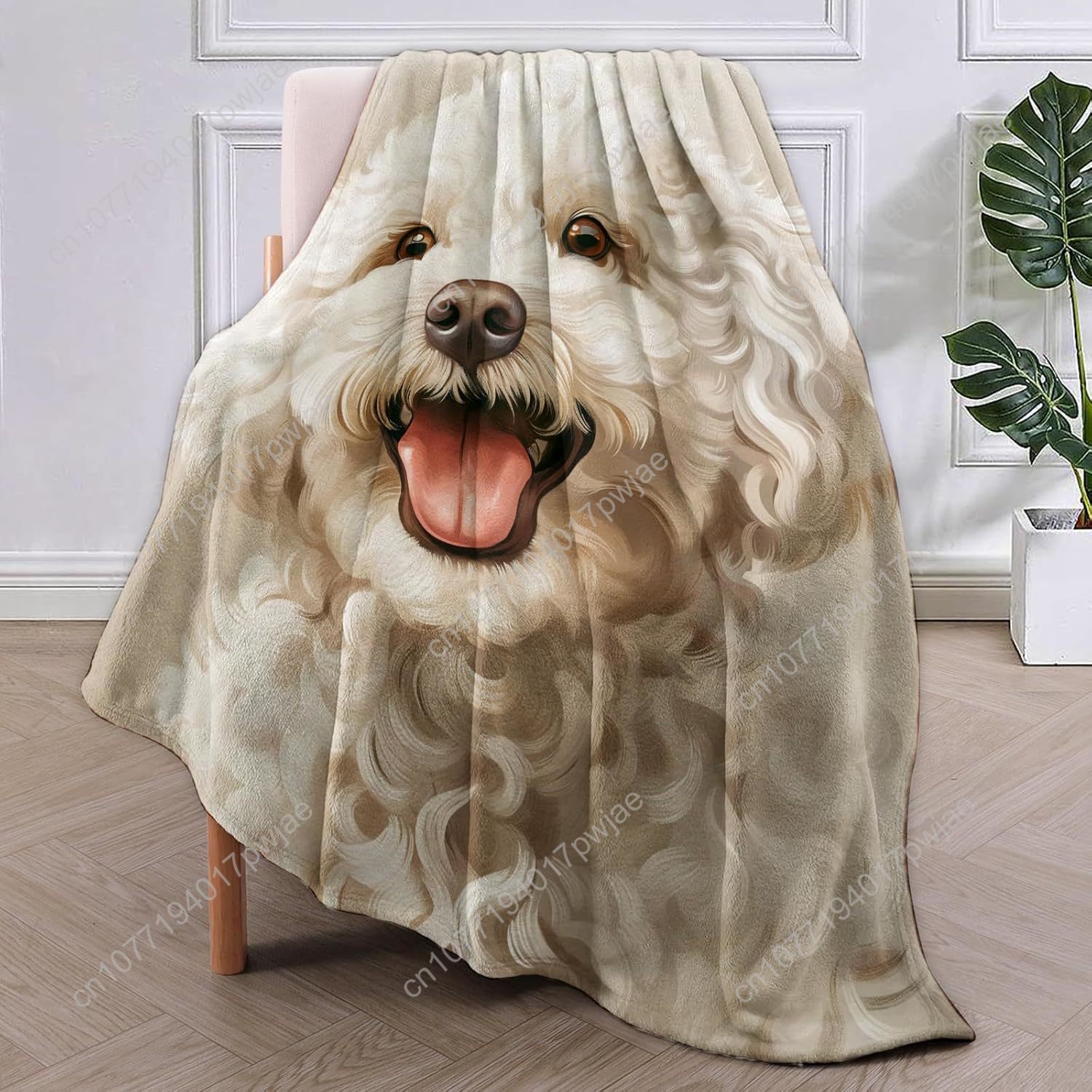 Joyful Poodle Portrait Blanket - Home Textiles Blanket recension och pris
